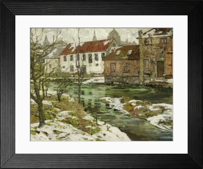 Framed Print : The Old Mills on the Somme, about 1907. Creator: Walter Elmer Schofield Framed Print : The Old Mills on the Somme, about 1907. Creator: Walter Elmer Schofield