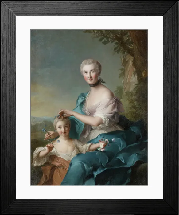 Framed Print : Portrait of Madame Crozat de Thiers and Her Daughter, 1733. Creator: Jean-Marc Nattier Framed Print : Portrait of Madame Crozat de Thiers and Her Daughter, 1733. Creator: Jean-Marc Nattier