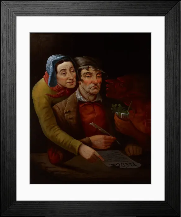 Framed Print : The Temperance Pledge, about 1851. Creator: John G. Dunn Framed Print : The Temperance Pledge, about 1851. Creator: John G. Dunn