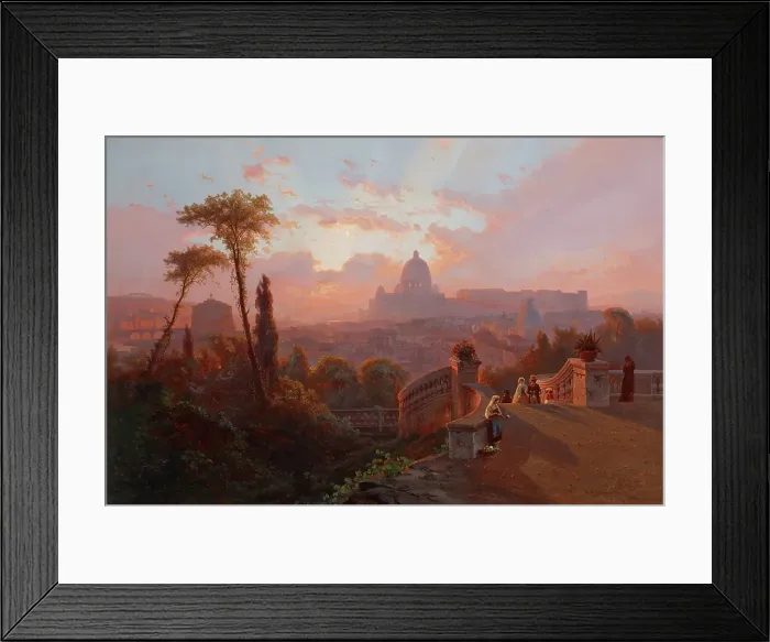 Framed Print : View of Rome, 1862. Creator: Johann Hermann Carmiencke Framed Print : View of Rome, 1862. Creator: Johann Hermann Carmiencke