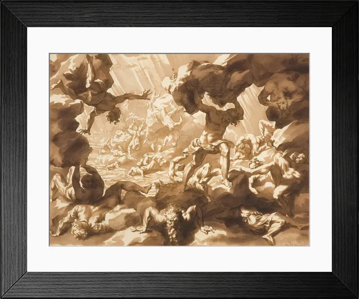 Framed Print : Fall of the Titans, 1665. Creator: Jan de Bisschop Framed Print : Fall of the Titans, 1665. Creator: Jan de Bisschop