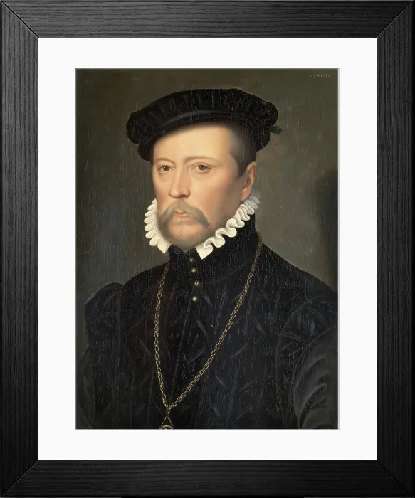 Framed Print : Portrait of Francois de Scepeaux, 1566. Creator: Francois Clouet Framed Print : Portrait of Francois de Scepeaux, 1566. Creator: Francois Clouet