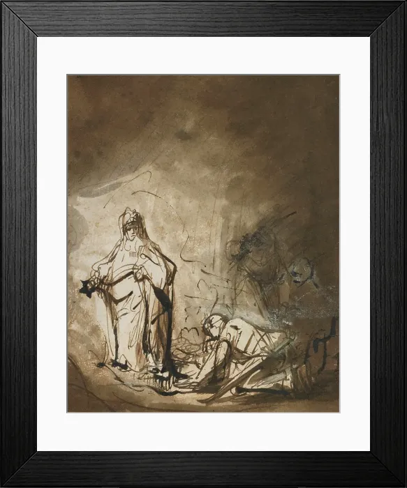 Framed Print : Saul and the Witch of Endor, about 1640. Creator: Ferdinand Bol Framed Print : Saul and the Witch of Endor, about 1640. Creator: Ferdinand Bol