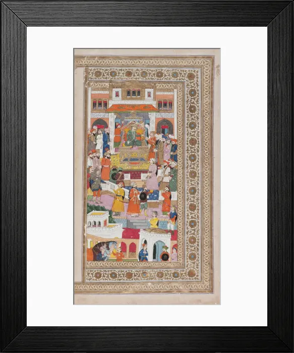 Framed Print : Raja with Courtiers, 17th century. Creator: Unknown Framed Print : Raja with Courtiers, 17th century. Creator: Unknown