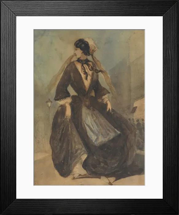Framed Print : Spanish Lady, 19th century. Creator: Constantin Guys Framed Print : Spanish Lady, 19th century. Creator: Constantin Guys