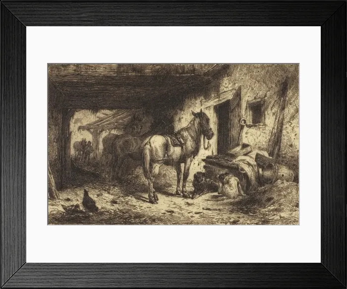 Framed Print : The Noonday Rest, 1877. Creator: Peter Moran Framed Print : The Noonday Rest, 1877. Creator: Peter Moran