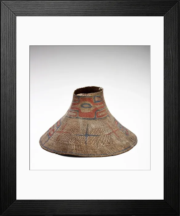 Framed Print : Painted Basketry Hat, 1870-1886. Creator: Unknown Framed Print : Painted Basketry Hat, 1870-1886. Creator: Unknown