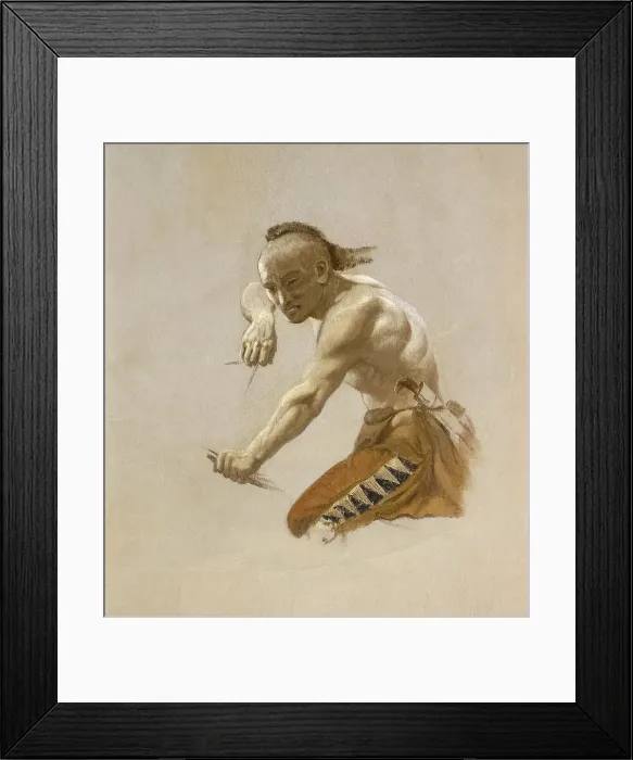Framed Print : Study for Indian in Buffalo Hunt by Indians, 1861. Creator: Charles Ferdinand Wimar Framed Print : Study for Indian in Buffalo Hunt by Indians, 1861. Creator: Charles Ferdinand Wimar