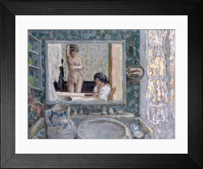 Framed Print : The Mirror in the Green Room (La Glace de la Chambre Verte), 1908. Creator: Pierre Bonnard Framed Print : The Mirror in the Green Room (La Glace de la Chambre Verte), 1908. Creator: Pierre Bonnard
