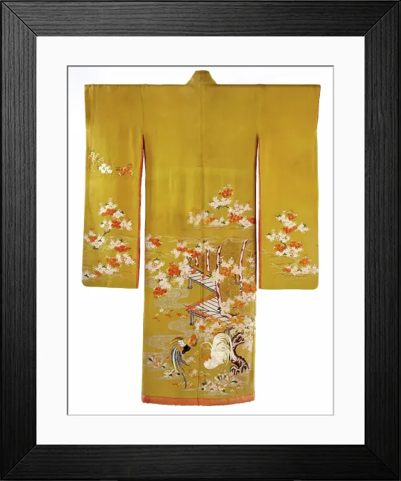 Framed Print : Young Woman's Garment, Kimono (Furisode), 19th century. Creator: Unknown. Young Woman's Garment, Kimono (Furisode), 19th century. Creator: Unknown Framed Print : Young Woman's Garment, Kimono (Furisode), 19th century. Creator: Unknown. Young Woman's Garment, Kimono (Furisode), 19th century. Creator: Unknown