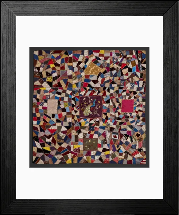 Framed Print : Crazy Quilt, 1886. Creator: Elizabeth Fachmann Framed Print : Crazy Quilt, 1886. Creator: Elizabeth Fachmann