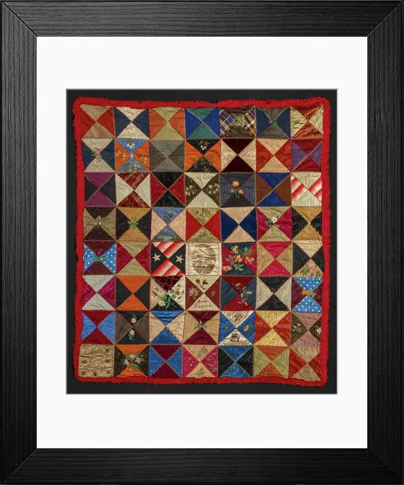 Framed Print : Quilt (Hourglass), 1880s. Creator: Irene Sheridan Framed Print : Quilt (Hourglass), 1880s. Creator: Irene Sheridan