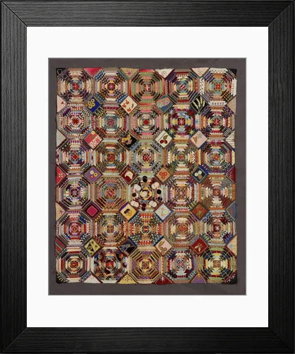 Framed Print : Quilt Top (Log Cabin, Windmill Blades Variation), about 1900. Creator: Adelaide Gallup Atkins Framed Print : Quilt Top (Log Cabin, Windmill Blades Variation), about 1900. Creator: Adelaide Gallup Atkins