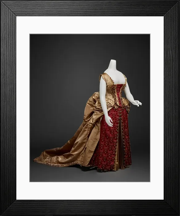 Framed Print : Court Gown (Gown, Two Extra Sleeves), about 1883. Creators: Marshall Field & Company, Unknown Framed Print : Court Gown (Gown, Two Extra Sleeves), about 1883. Creators: Marshall Field & Company, Unknown
