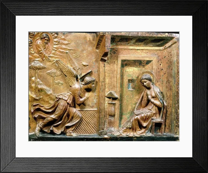 Framed Print : The Annunciation, about 1450. Creator: Unknown Framed Print : The Annunciation, about 1450. Creator: Unknown