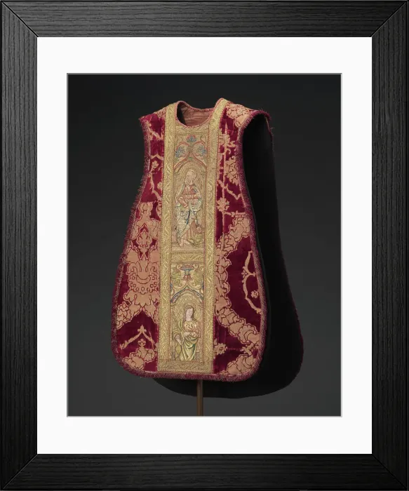 Framed Print : Chasuble, 18th century; (velvet) about 1475; (ophreys) 1500-1550. Creator: Unknown Framed Print : Chasuble, 18th century; (velvet) about 1475; (ophreys) 1500-1550. Creator: Unknown