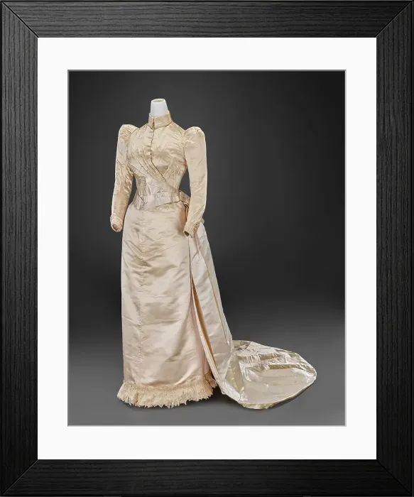 Framed Print : Wedding Gown (Bodice, Skirt, Train), 1890. Creator: Louis Valentin Framed Print : Wedding Gown (Bodice, Skirt, Train), 1890. Creator: Louis Valentin