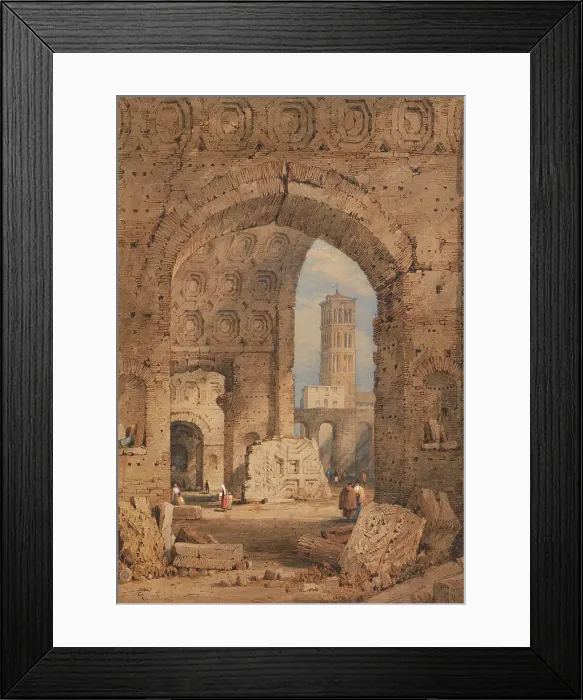 Framed Print : Temple of Peace, Roman Forum, 1825-1850. Creator: Samuel Prout Framed Print : Temple of Peace, Roman Forum, 1825-1850. Creator: Samuel Prout