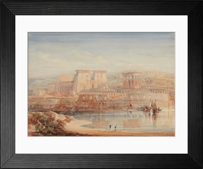 Framed Print : Philae: A View of the Temples from the South, 1839. Creator: David Roberts Framed Print : Philae: A View of the Temples from the South, 1839. Creator: David Roberts