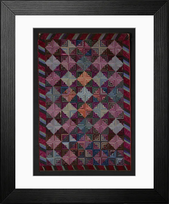 Framed Print : Quilt (Log Cabin), 1875-1898. Creator: Rachel M. Henderson Framed Print : Quilt (Log Cabin), 1875-1898. Creator: Rachel M. Henderson