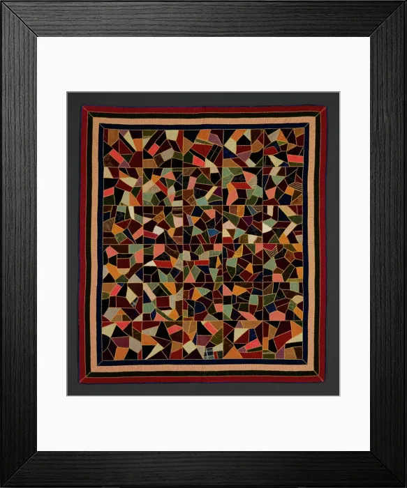 Framed Print : Crazy Quilt, about 1880. Creator: Martha A. Youmans Framed Print : Crazy Quilt, about 1880. Creator: Martha A. Youmans