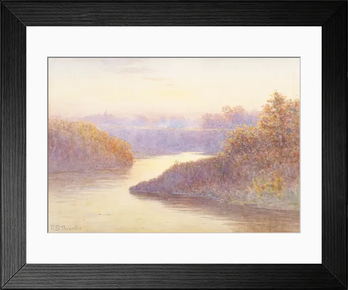 Framed Print : Sunset Stream, date unknown. Creator: Richard Gruelle Framed Print : Sunset Stream, date unknown. Creator: Richard Gruelle
