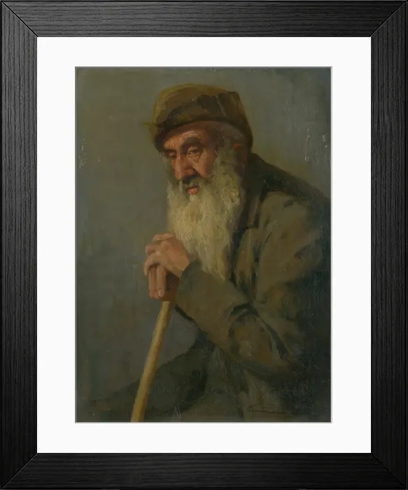 Framed Print : Study of a Seated Old Man, 1890-1910. Creator: Ludovit Cordak Framed Print : Study of a Seated Old Man, 1890-1910. Creator: Ludovit Cordak