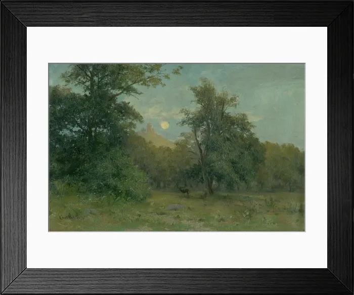 Framed Print : Moonlit Landscape with Hrad Slanec, 1896. Creator: Ludovit Cordak Framed Print : Moonlit Landscape with Hrad Slanec, 1896. Creator: Ludovit Cordak