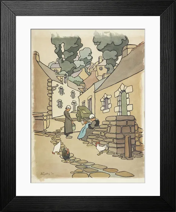 Framed Print : Pont Croix, Brittany, 1914. Creator: Elizabeth Curtis Framed Print : Pont Croix, Brittany, 1914. Creator: Elizabeth Curtis