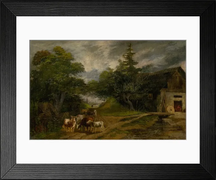 Framed Print : Returning from Pasture, 1886. Creator: Ludovit Cordak Framed Print : Returning from Pasture, 1886. Creator: Ludovit Cordak