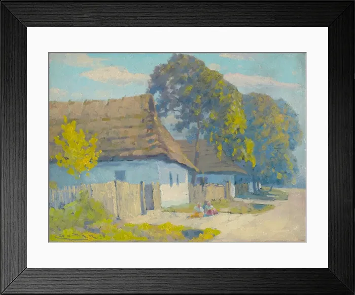 Framed Print : Village Motif, 1918. Creator: Ludovit Cordak Framed Print : Village Motif, 1918. Creator: Ludovit Cordak