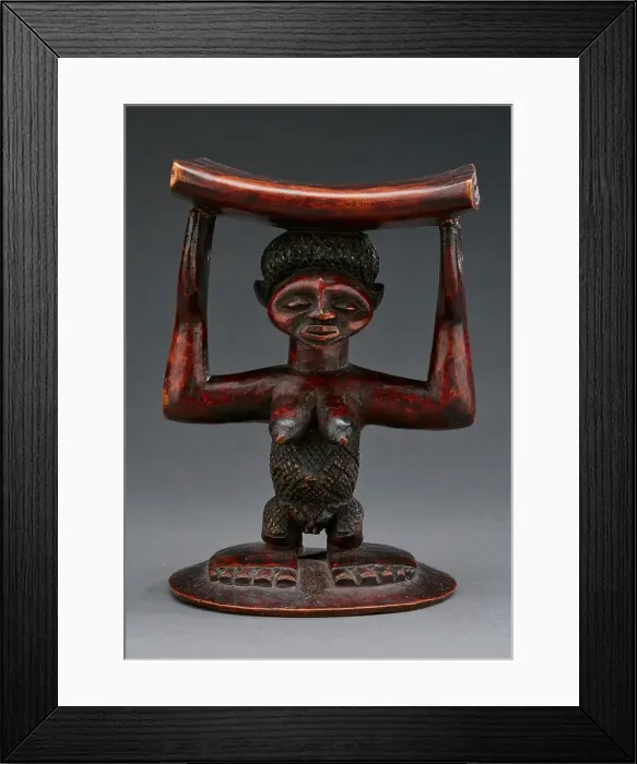 Framed Print : Headrest with female figure, late 19th century. Creator: Unknown Framed Print : Headrest with female figure, late 19th century. Creator: Unknown