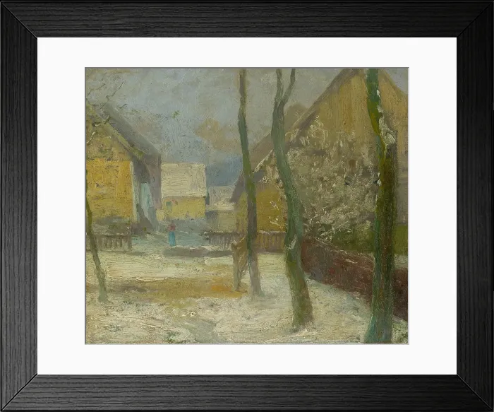 Framed Print : Artist's Courtyard in Slanec in Winter, around 1907. Creator: Ludovit Cordak. Artist's Courtyard in Slanec in Winter, around 1907. Creator: Ludovit Cordak Framed Print : Artist's Courtyard in Slanec in Winter, around 1907. Creator: Ludovit Cordak. Artist's Courtyard in Slanec in Winter, around 1907. Creator: Ludovit Cordak