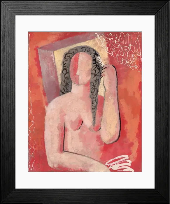 Framed Print : Combing (Morning), 1931. Creator: Mikulas Galanda Framed Print : Combing (Morning), 1931. Creator: Mikulas Galanda