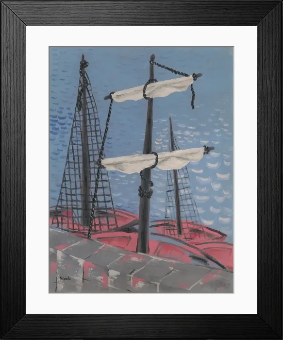 Framed Print : Fishing Boats, 1932. Creator: Mikulas Galanda Framed Print : Fishing Boats, 1932. Creator: Mikulas Galanda