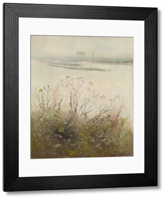 Framed Print : Shore of Flooded River in Blossom, 1880-1885. Creator: Ladislav Mednyanszky Framed Print : Shore of Flooded River in Blossom, 1880-1885. Creator: Ladislav Mednyanszky