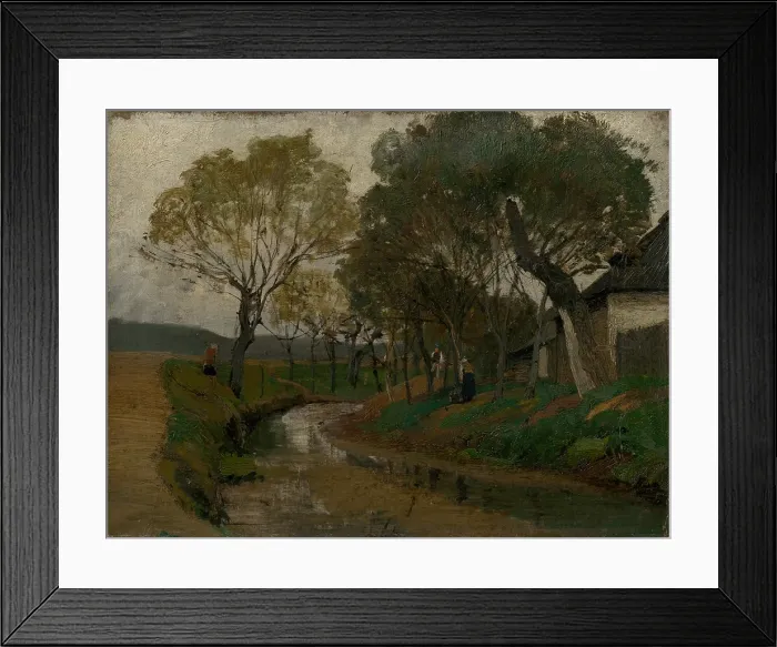 Framed Print : Brook behind the Barn. On the Bank, 1873 - 1875. Creator: Ladislav Mednyanszky Framed Print : Brook behind the Barn. On the Bank, 1873 - 1875. Creator: Ladislav Mednyanszky