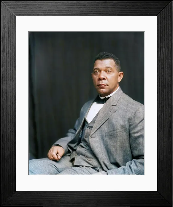 Framed Print : Booker T. Washington, half-length portrait, seated, c1895. Creator: Frances Benjamin Johnston Framed Print : Booker T. Washington, half-length portrait, seated, c1895. Creator: Frances Benjamin Johnston