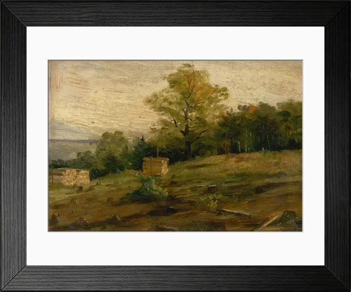 Framed Print : Landscape with Cords of Wood, around 1896. Creator: Ludovit Cordak Framed Print : Landscape with Cords of Wood, around 1896. Creator: Ludovit Cordak