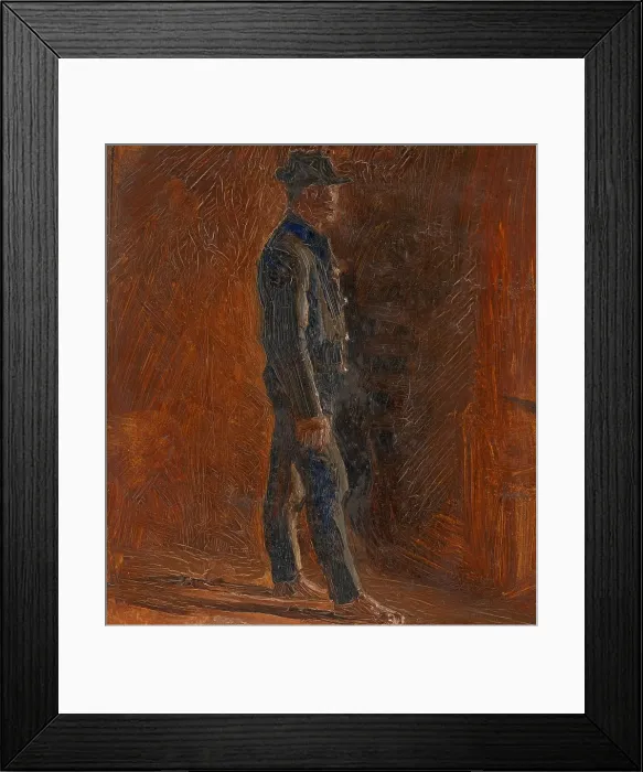 Framed Print : Man Standing Barefoot with a Hat, 1908-1910. Creator: Ladislav Mednyanszky Framed Print : Man Standing Barefoot with a Hat, 1908-1910. Creator: Ladislav Mednyanszky