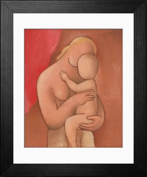 Framed Print : Mother with Child, around 1934. Creator: Mikulas Galanda Framed Print : Mother with Child, around 1934. Creator: Mikulas Galanda
