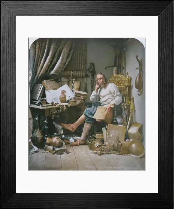 Framed Print : Don Quixote in His Study, 1857. Creator: William Henry Lake Price Framed Print : Don Quixote in His Study, 1857. Creator: William Henry Lake Price