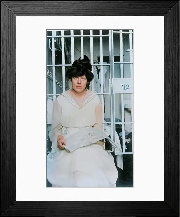Framed Print : Miss Lucy Burns of C.U.W.S. - in Jail, 1917. Creator: Harris & Ewing Framed Print : Miss Lucy Burns of C.U.W.S. - in Jail, 1917. Creator: Harris & Ewing