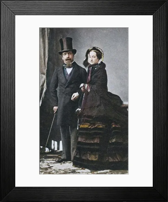 Framed Print : [Napoleon III and Empress Eugenie], ca. 1865. Creator: Andre-Adolphe-Eugene Disderi