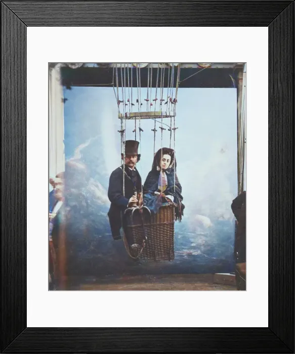 Framed Print : [Nadar with His Wife, Ernestine, in a Balloon], ca. 1865, printed 1890s. Creator: Nadar