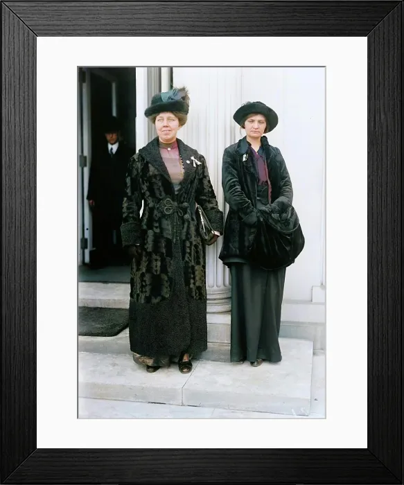 Framed Print : Woman Suffrage - Rose Winslow And Maggie Hinchey, 1914. Creator: Harris & Ewing Framed Print : Woman Suffrage - Rose Winslow And Maggie Hinchey, 1914. Creator: Harris & Ewing