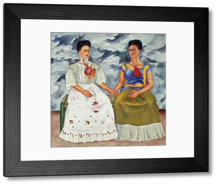 Framed Print : The Two Fridas (Las dos Fridas), 1939. Creator: Frida Kahlo Framed Print : The Two Fridas (Las dos Fridas), 1939. Creator: Frida Kahlo