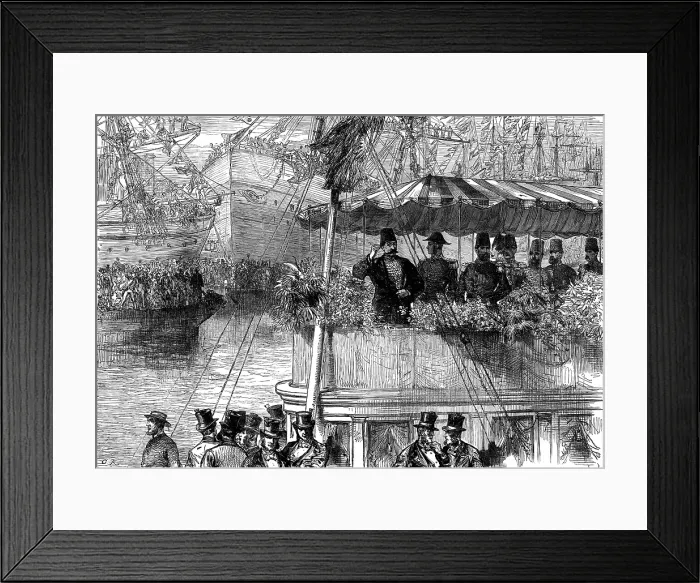 Framed Print : The Shah's visit to the West India Dock, 1873. Creator: Unknown. The Shah's visit to the West India Dock, 1873. Creator: Unknown Framed Print : The Shah's visit to the West India Dock, 1873. Creator: Unknown. The Shah's visit to the West India Dock, 1873. Creator: Unknown