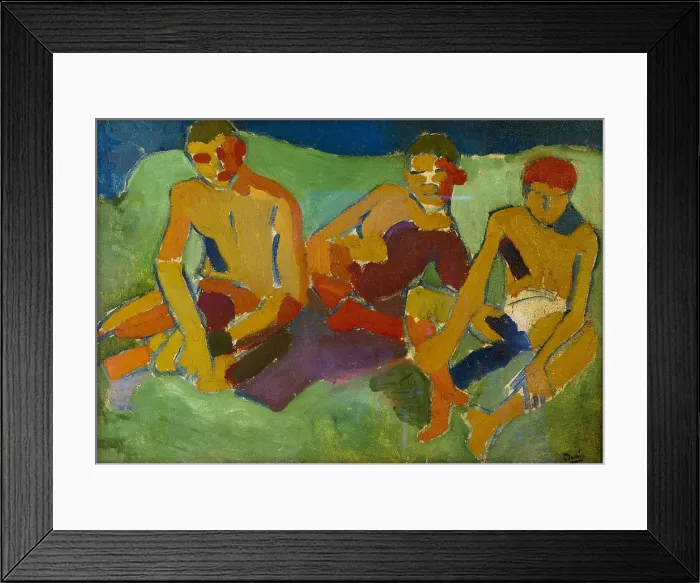 Framed Print : Trois personnages assis dans l'herbe, 1906. Creator: Andre Derain. Trois personnages assis dans l'herbe, 1906. Creator: Andre Derain Framed Print : Trois personnages assis dans l'herbe, 1906. Creator: Andre Derain. Trois personnages assis dans l'herbe, 1906. Creator: Andre Derain