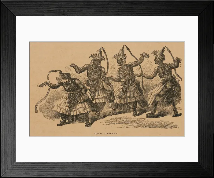 Framed Print : Devil Dancers from Hagenbeck's World Renowned Ceylonese Exhibition Programme, 1886. Creator: Unknown. Devil Dancers from Hagenbeck's World Renowned Ceylonese Exhibition Programme, 1886. Creator: Unknown Framed Print : Devil Dancers from Hagenbeck's World Renowned Ceylonese Exhibition Programme, 1886. Creator: Unknown. Devil Dancers from Hagenbeck's World Renowned Ceylonese Exhibition Programme, 1886. Creator: Unknown
